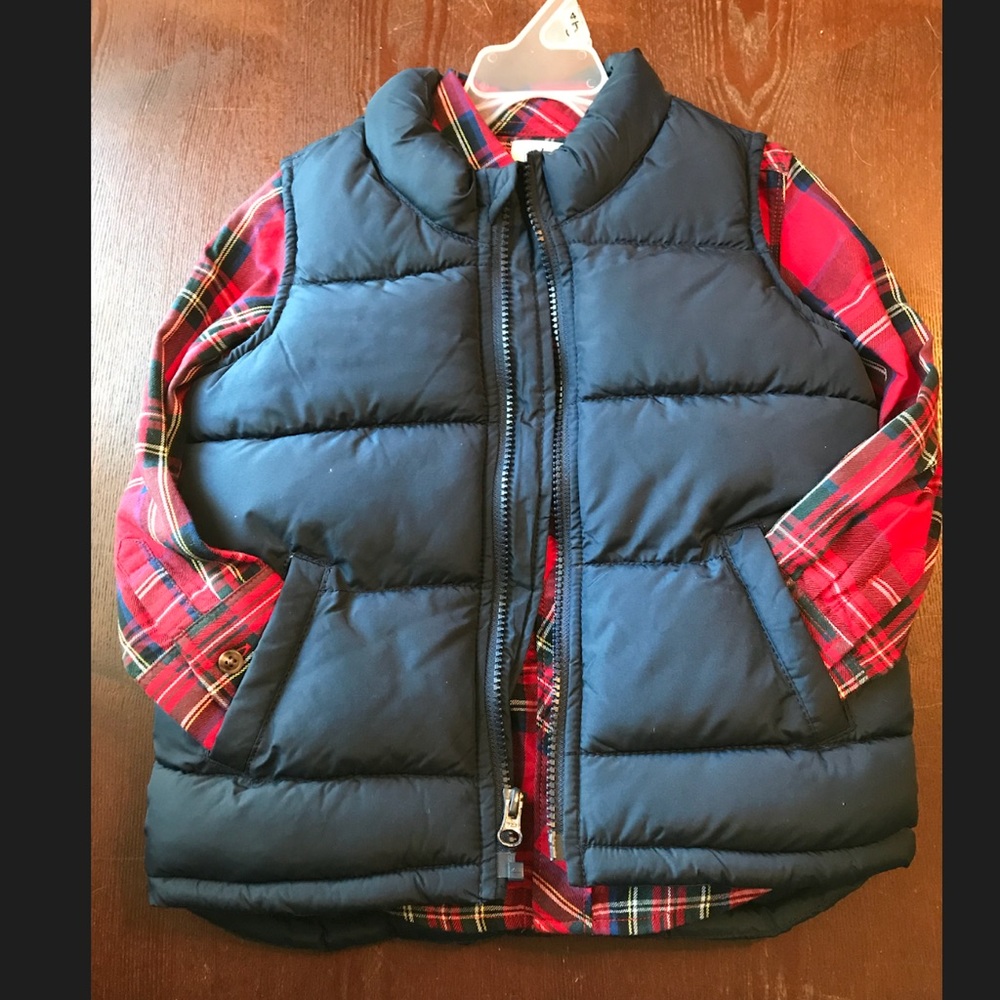 Old Navy Brand New Plaid With Navy Vest